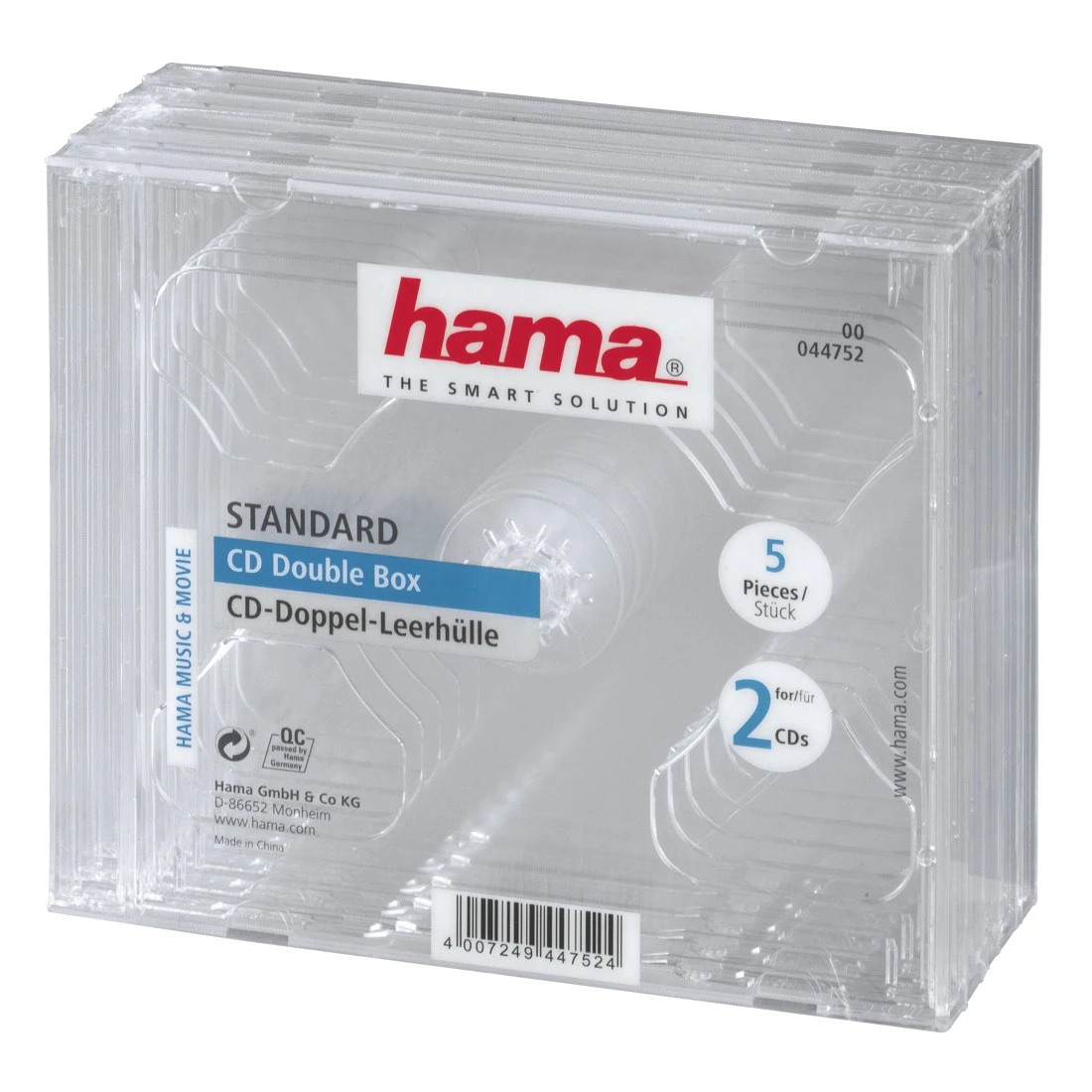 Rangement CD / DVD Hama DVD-ROM Double Jewel Case Slim - Boîtier de  rangement extra-plat pour DVD - capacité : 2 DVD - transparent (pack de 5)