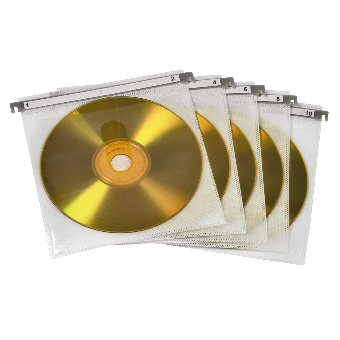 Pochette pour 1 CD/DVD - double perforation - 10 pochettes