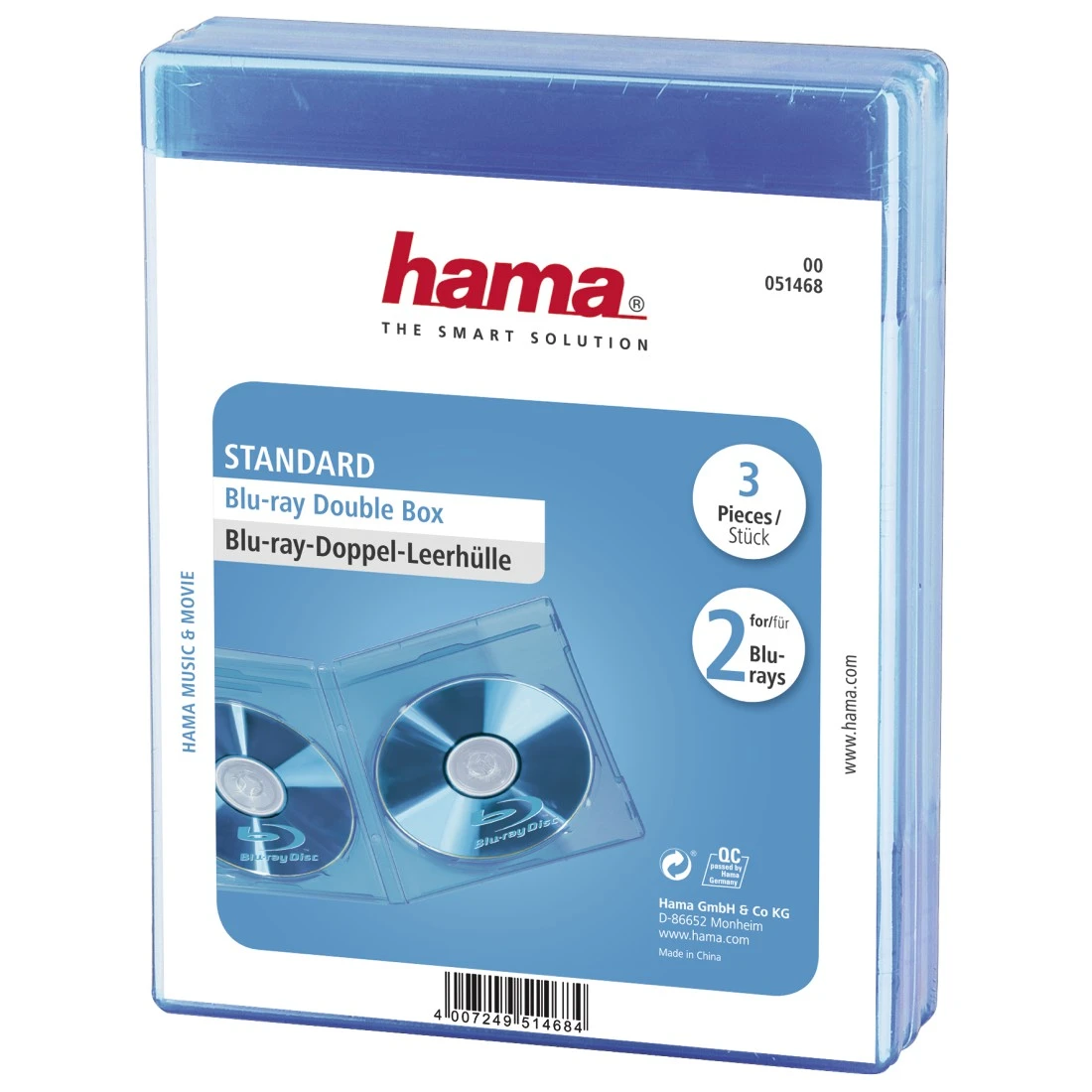 Stock Bureau - HAMA Pack de 5 Boîtiers vides doubles pour 2 CD-ROM