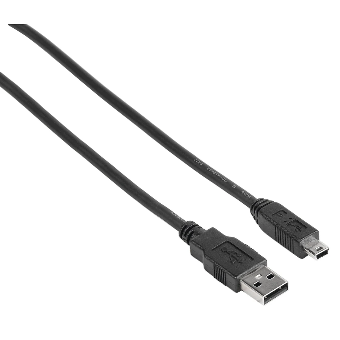 Câble USB 2.0, USB-A mâle - mini USB-B mâle (connecteur B5), 1,8m, Noir