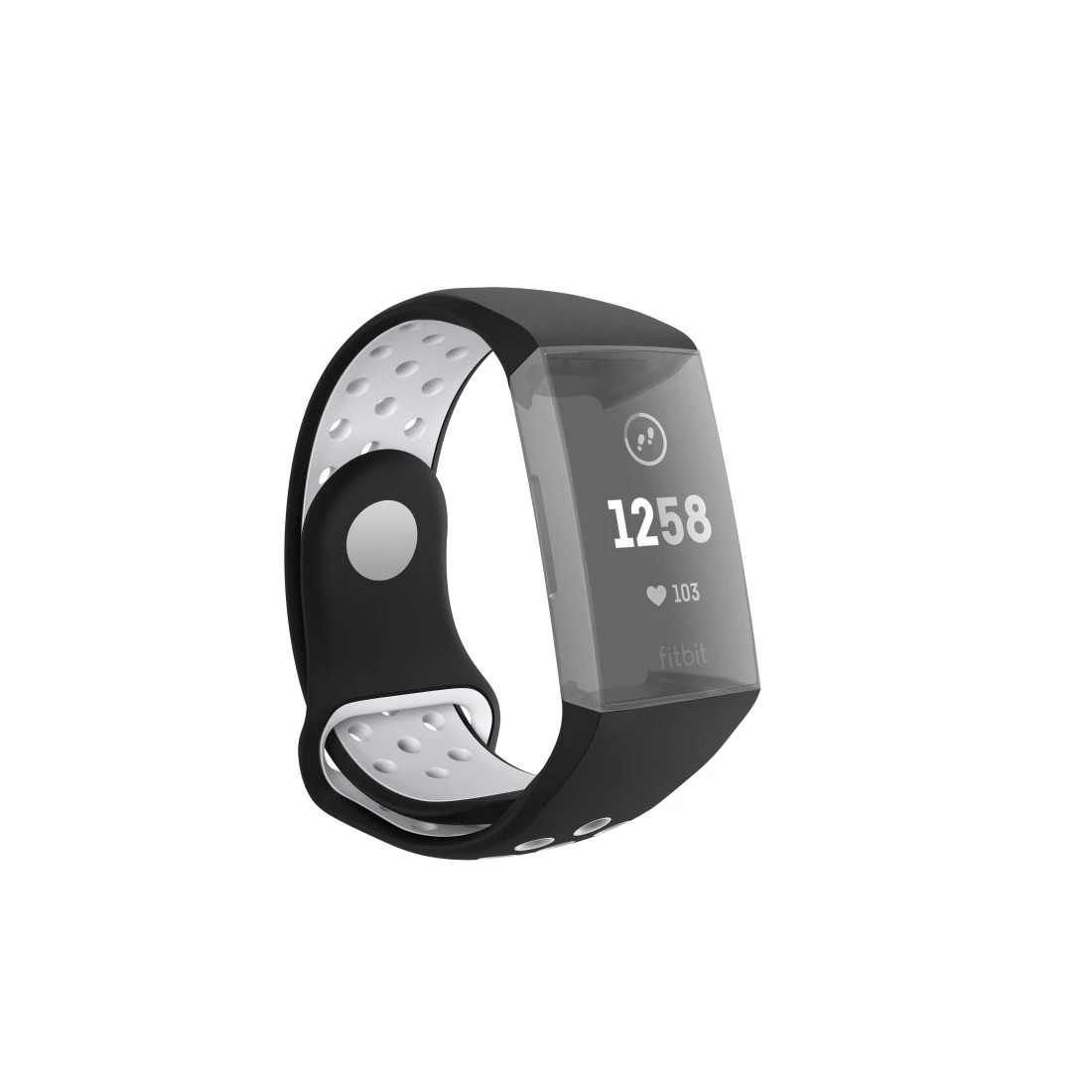 Bracelet de sport pour Fitbit Charge 3 / 4, bracelet resp., noir / gris