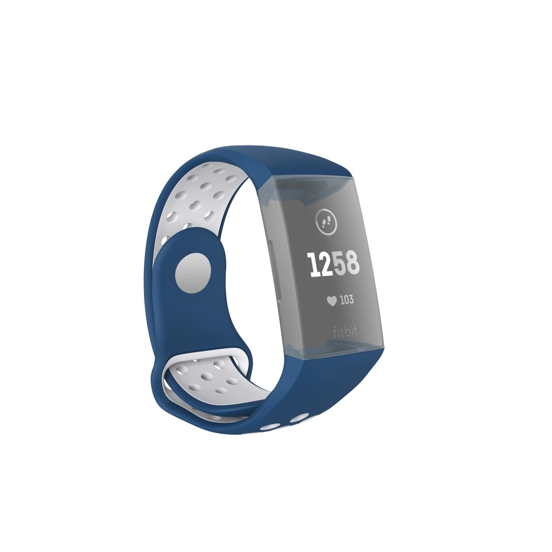 Bracelet de sport pour Fitbit Charge 3/4, bracelet resp., bleu/gris