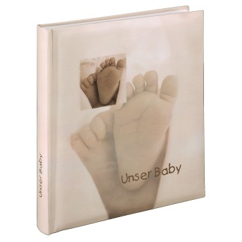 Album photo HAMA pochettes avec mémo Naissance MONI - 100 pages blanches -  200 photos - Couverture Rose 22,5x22cm + fenêtre