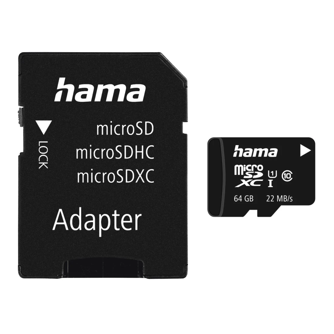 Carte mémoire microSDXC 64GB Classe 10 UHS-I 22MB/s + Adaptateur