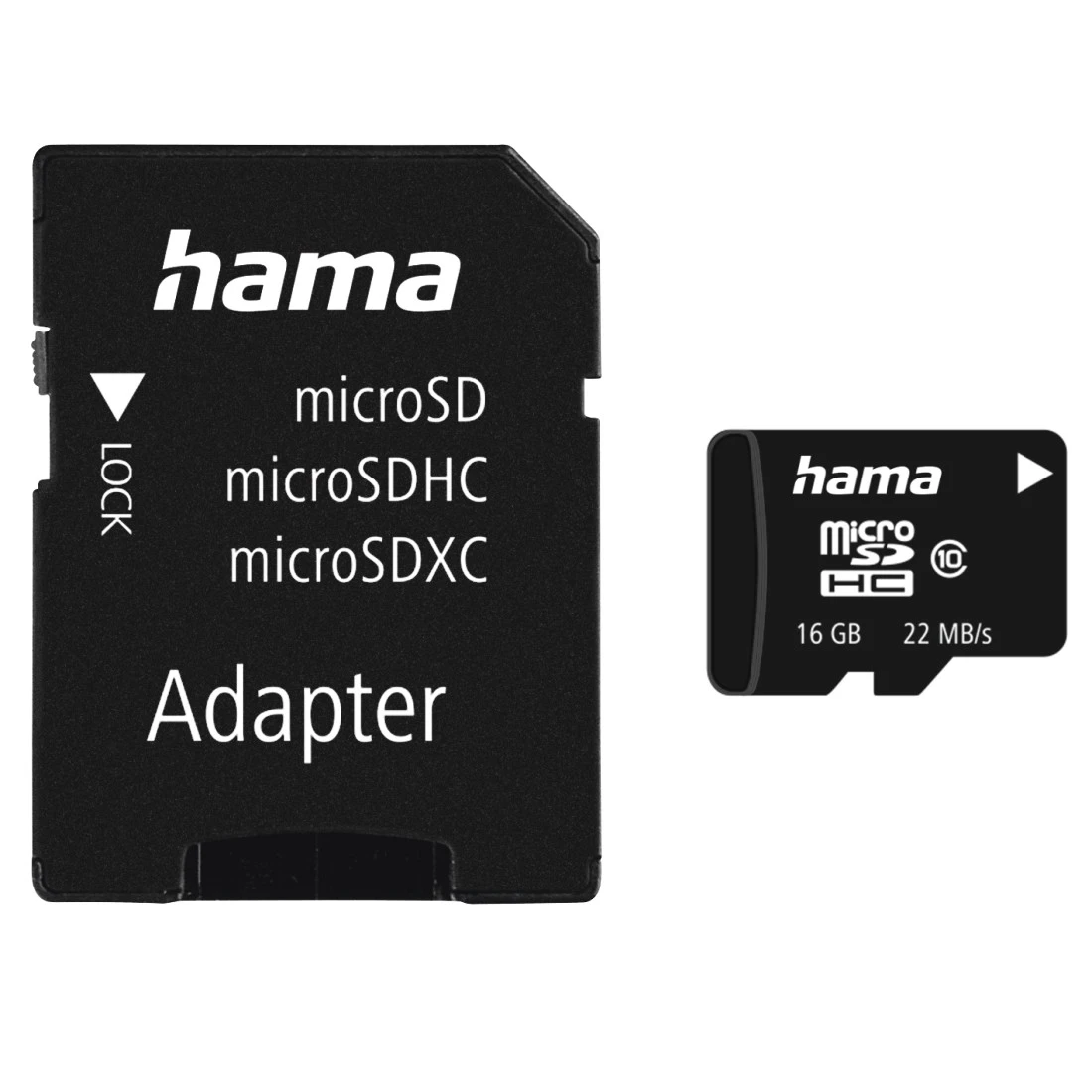 Carte mémoire microSDHC 16GB Classe 10 22MB / s + Adaptateur / Mobile