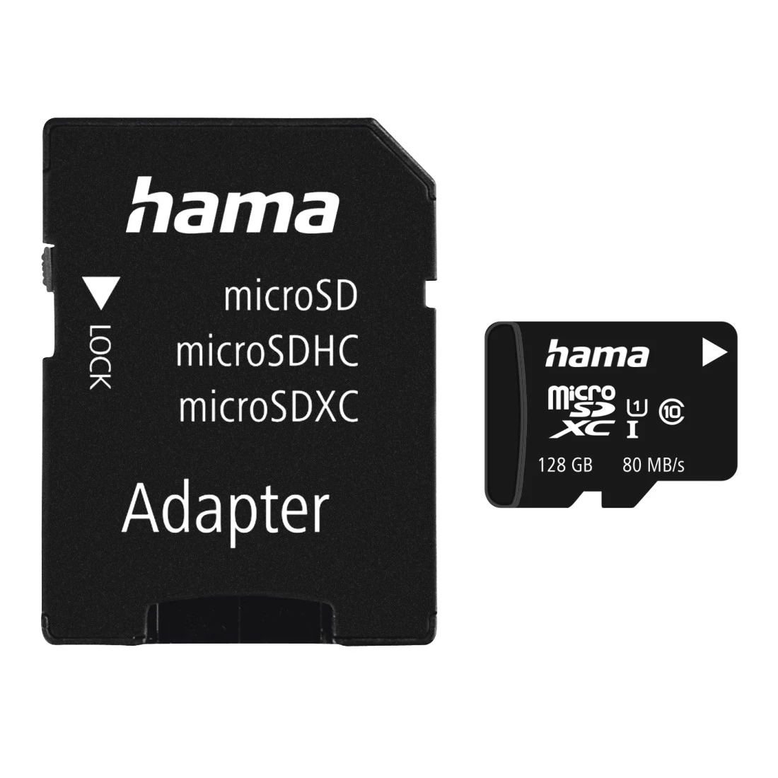 MicroSDXC 128 Go classe 10 UHS-I 80 Mo/s + adaptateur/photo