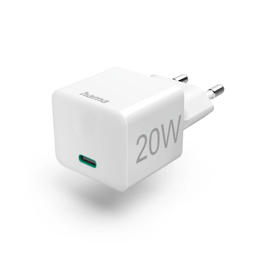 Chargeur rapide, USB-C, PD/Qualcomm®, mini-chargeur, 20 W, blanc