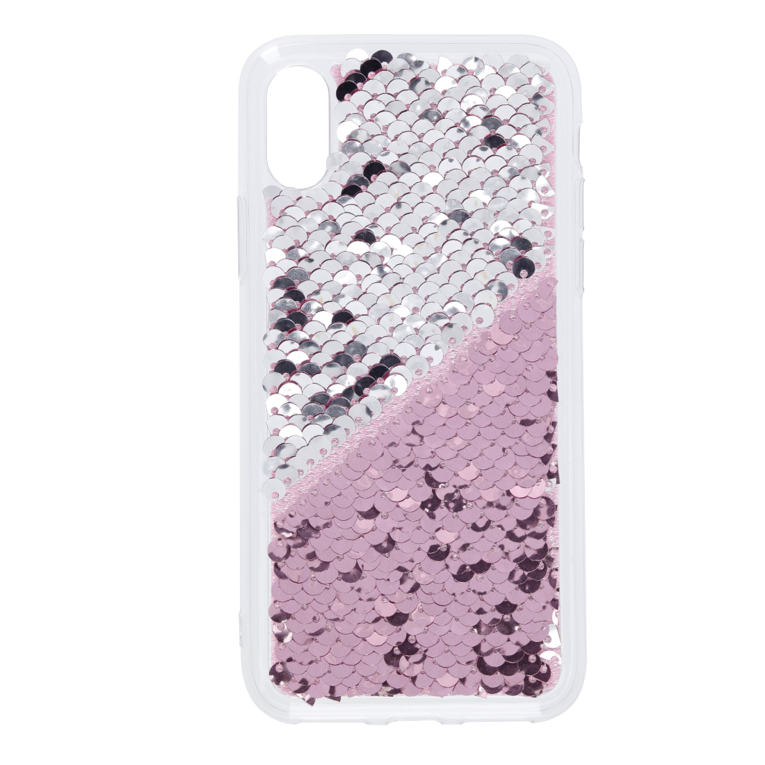 coque iphone xs rose paillette