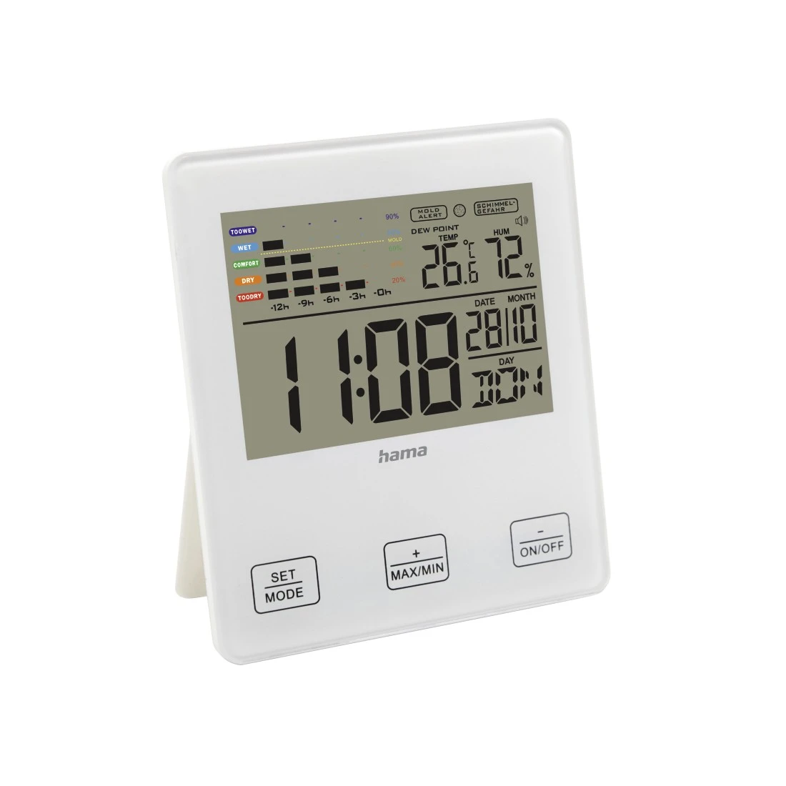 Thermomètre numérique d'intérieur avec alarme –