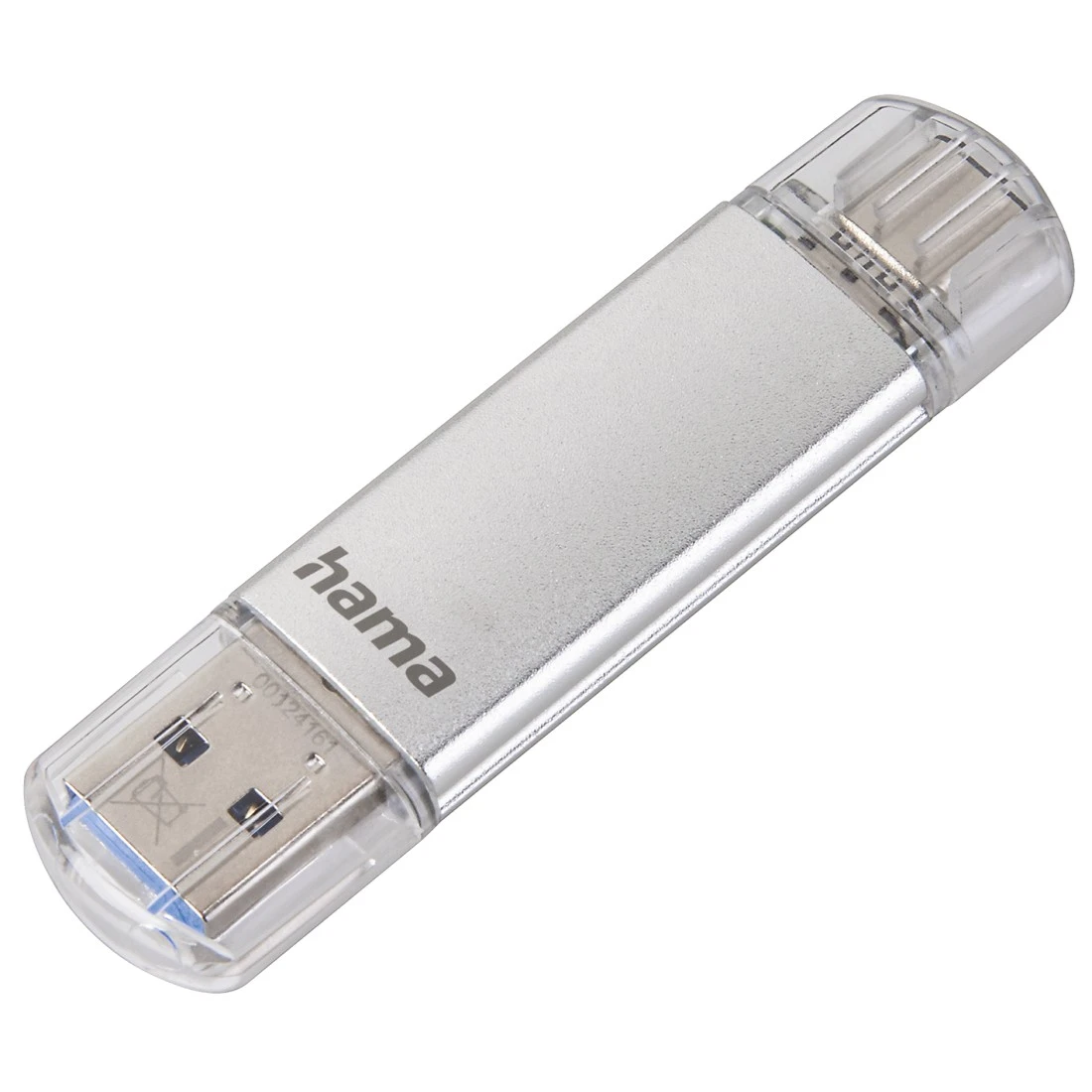 Clé USB C-Laeta, USB-C USB 3.1 / USB 3.0, 128 Go, 40 Mo / s, argentée
