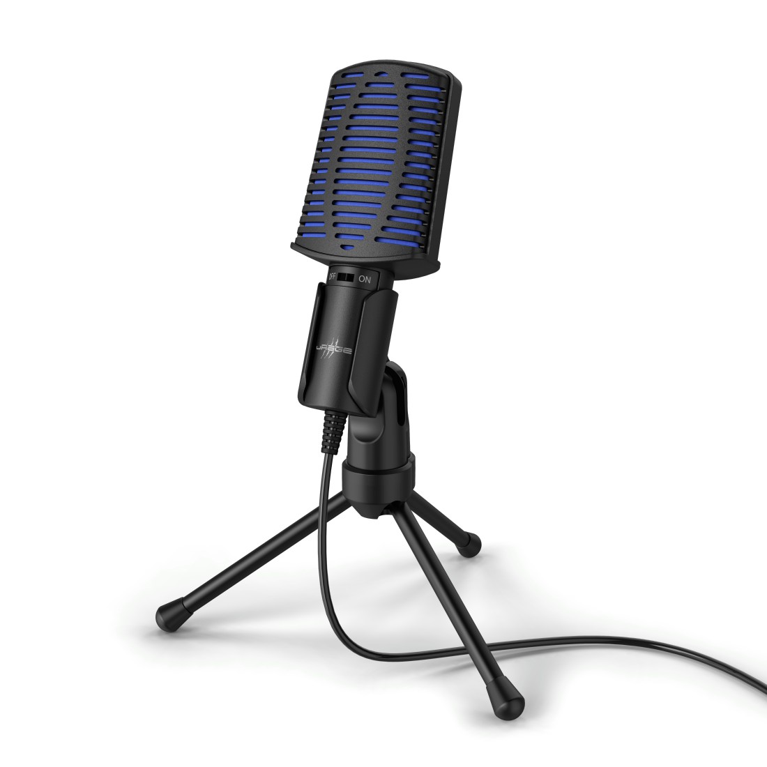 JSTH Microphone USB /à Pied Plug /& Play Professionnel Microphone PC avec Bouton Mute Micro /à condensateur de Bureau Compatible Mac//Windows pour Youtube Skype Enregistrement Vocal