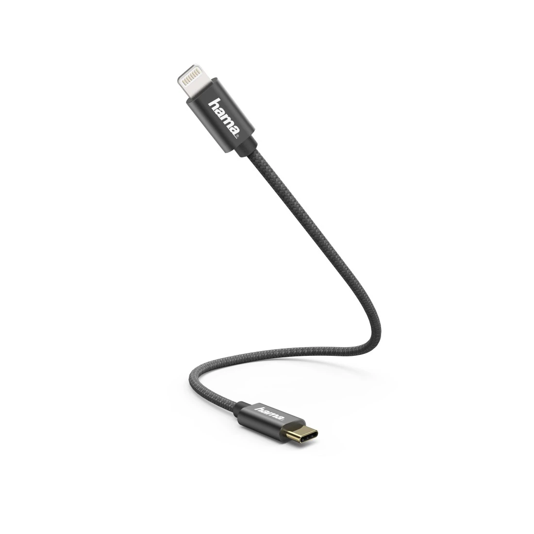 Câble de charge rapide/données, USB-C - Lightning, 0,2 m, noir