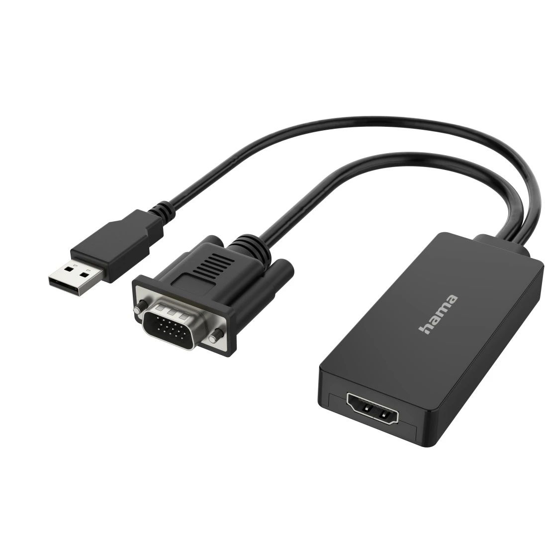 Adaptateur vidéo, fiche VGA + USB - f. femelle HDMI, Full-HD 1080p