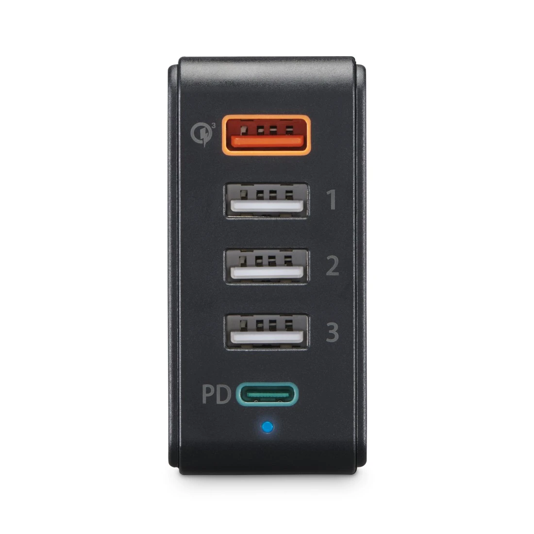 Chargeur rapide 5 ports, 1 x QC 3.0, 3 x USB-A, 1 x USB-C PD, 51 W, nr