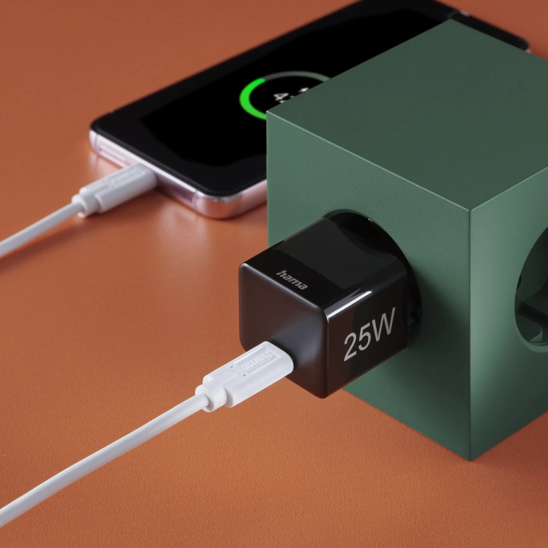 Chargeur rapide, USB-C, PD/Qualcomm®, mini-chargeur, 25 W, noir
