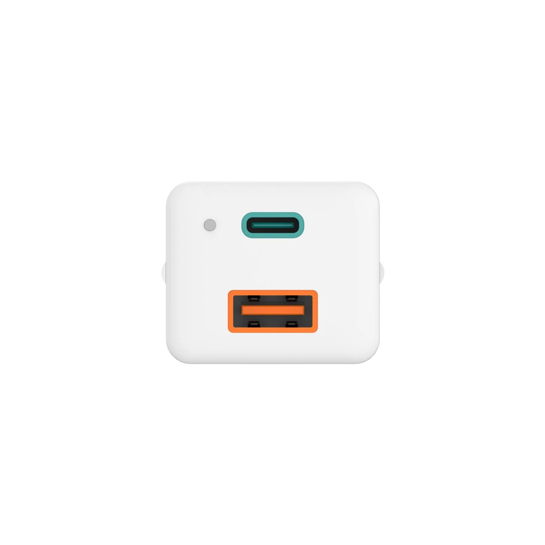 Charg. rapide, 1 USB-C PD, 1 USB-A QC, mini-chargeur, 38 W, blanc