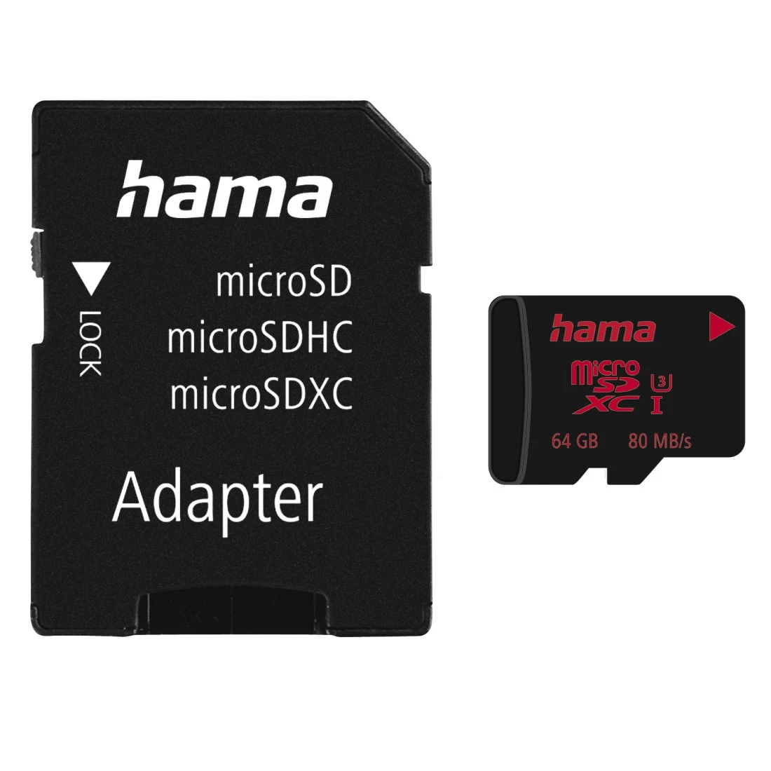 microSDXC 64 Go UHS Speed C3 UHS-I 80 Mo/s + adapt./photo
