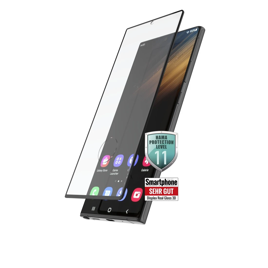 Protège écran en verre trempé 3D pour Samsung G S22 Ultra 5G