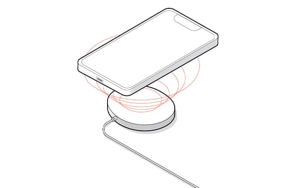 Illustration fonctionnement de la charge sans fil du téléphone