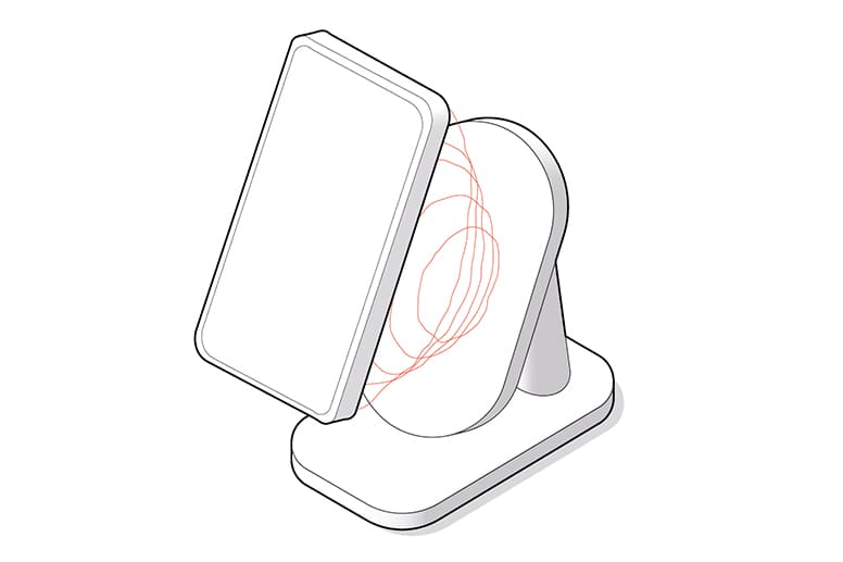 Illustration du champ magnétique d’une station de charge par induction