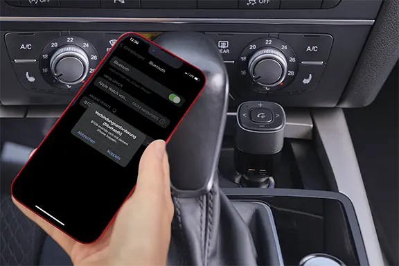 Le téléphone portable est connecté au récepteur Bluetooth.<br>